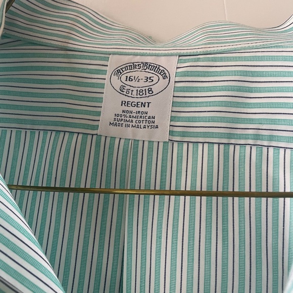 Brooks Brothers NON-IRON REGENT FIT SPLIT STRIPE DRESS SHIRT - Picture 5 of 5